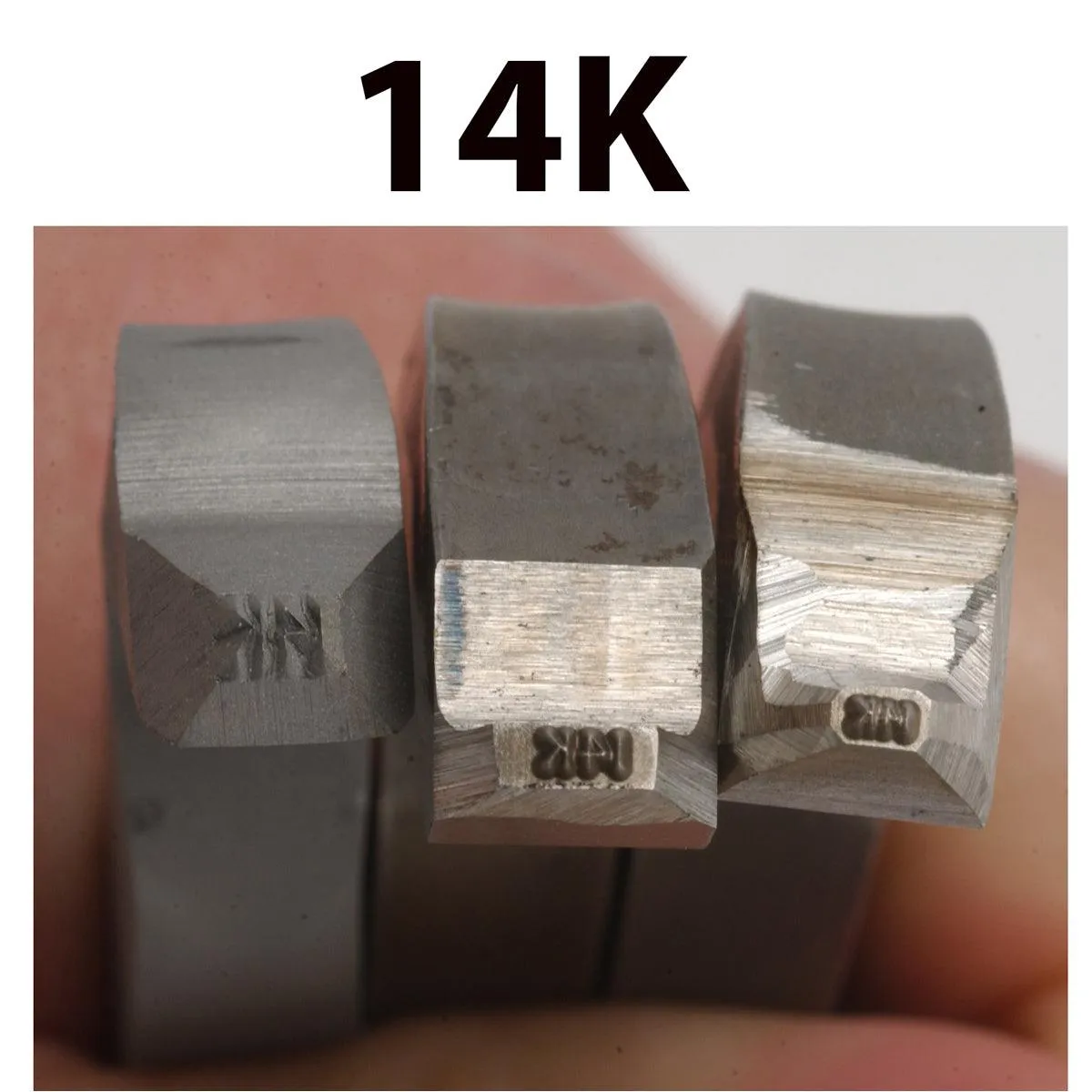 14K Bent Square Shank Hallmark Stamps-3 Sizes