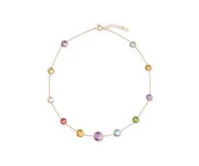 18K YELLOW GOLD MIXED GEMSTONE NECKLACE FROM THE JAIPUR COLLECTION