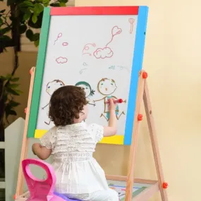 2-in-1 Adjustable Wooden Easel Drawing Board