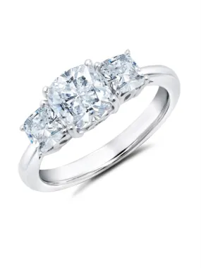 3 Stone Cushion Cut Ring