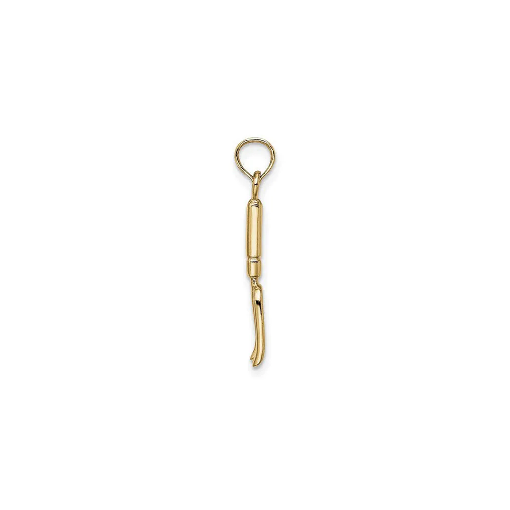 3D Gardening Fork Tool Pendant (14K)