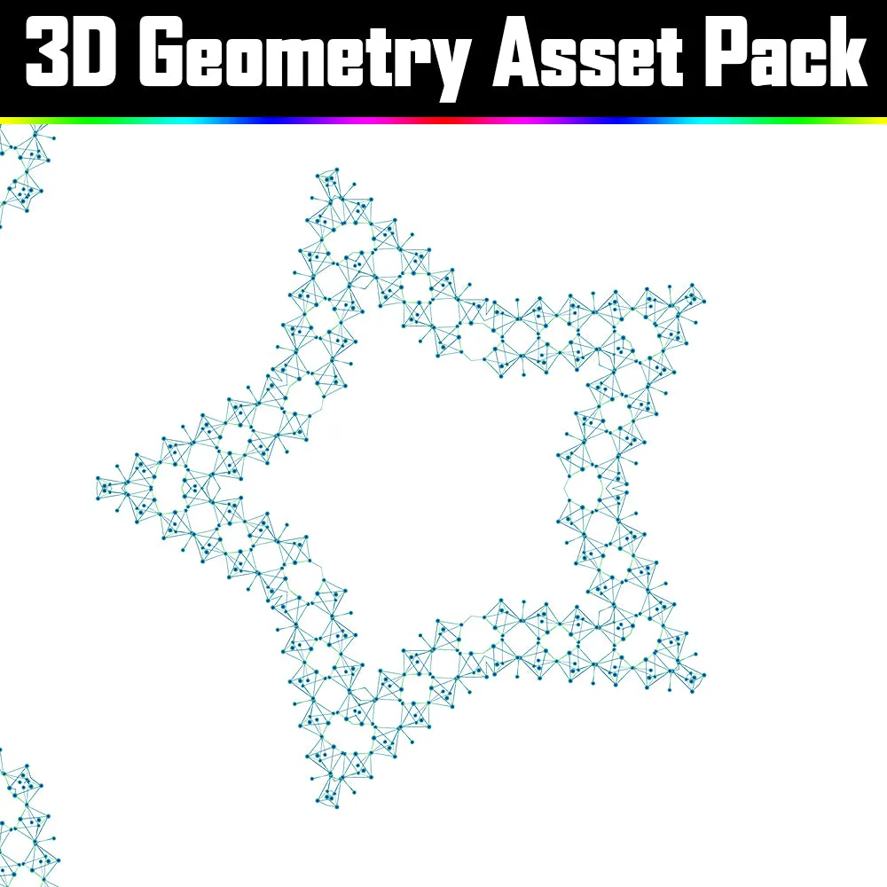 3D Geometry Asset Pack - Psychedelic Art Graphic Assets