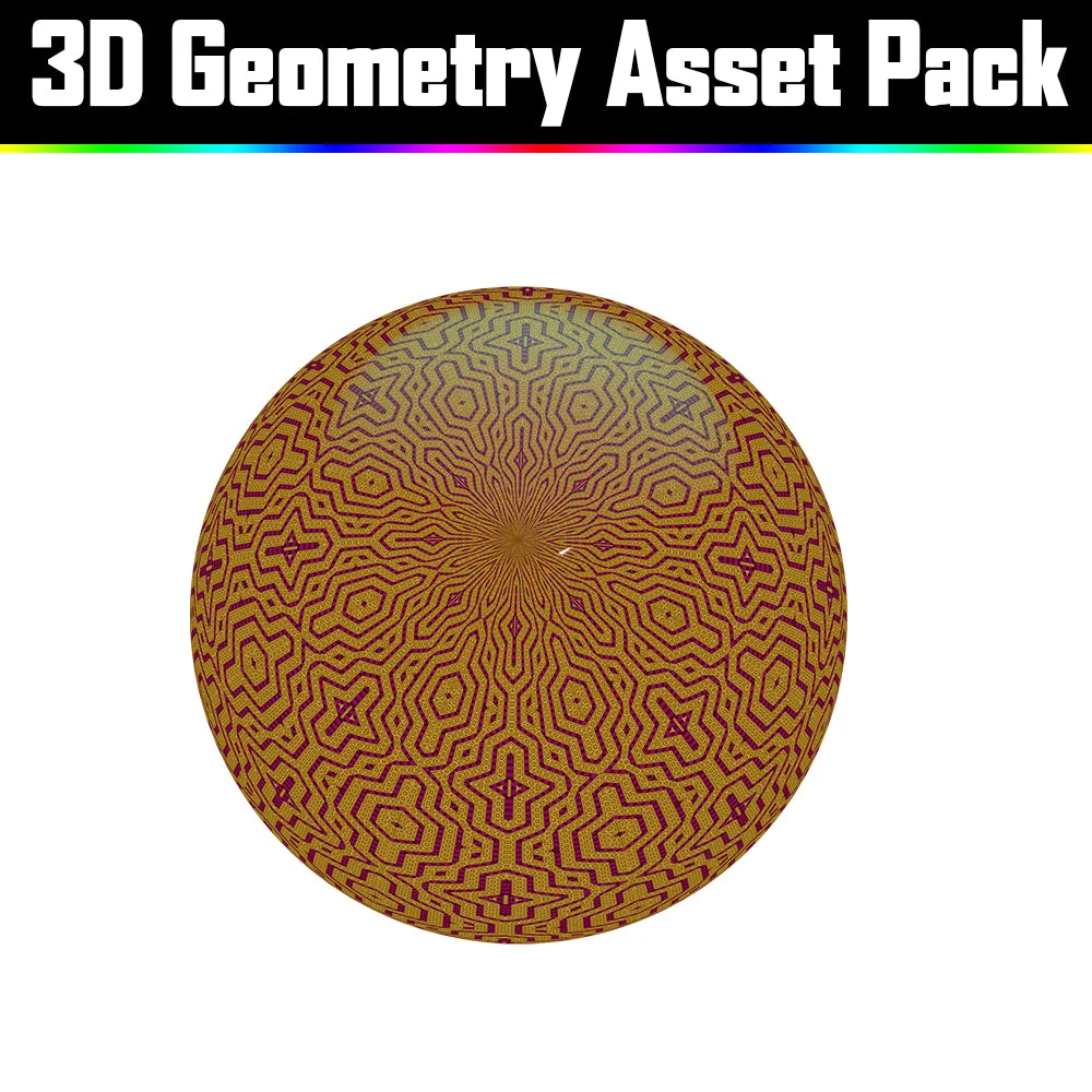 3D Geometry Asset Pack - Psychedelic Art Graphic Assets