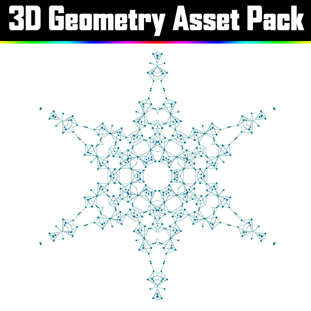 3D Geometry Asset Pack - Psychedelic Art Graphic Assets