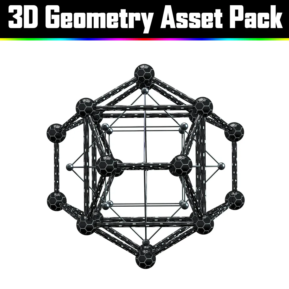 3D Geometry Asset Pack - Psychedelic Art Graphic Assets