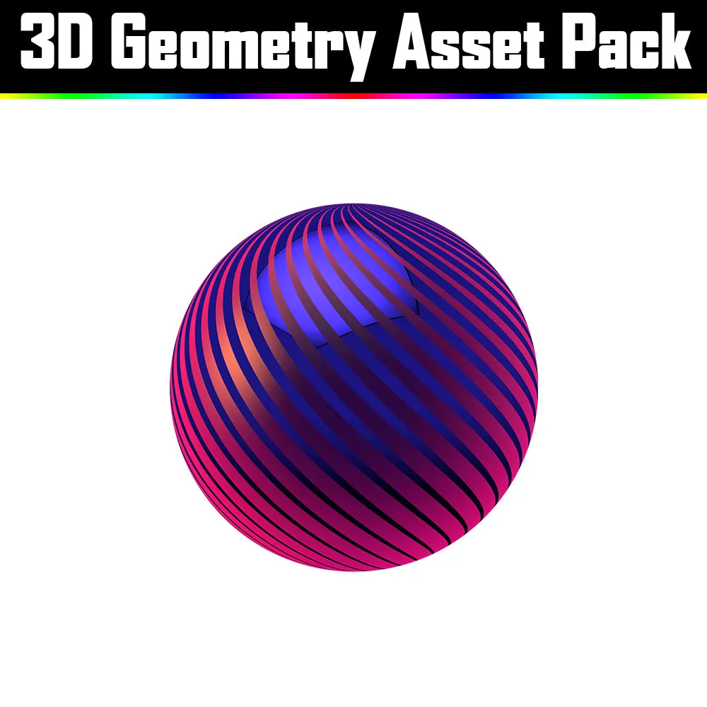 3D Geometry Asset Pack - Psychedelic Art Graphic Assets