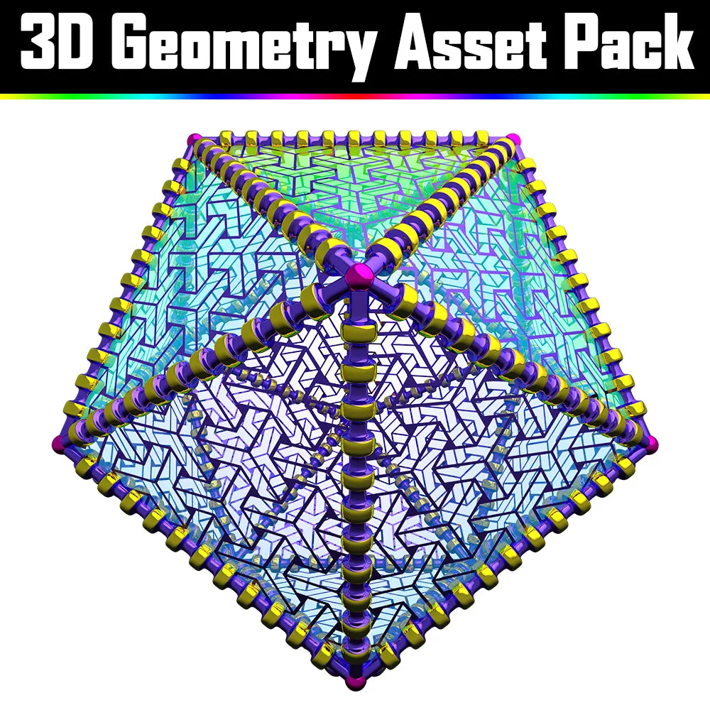 3D Geometry Asset Pack - Psychedelic Art Graphic Assets