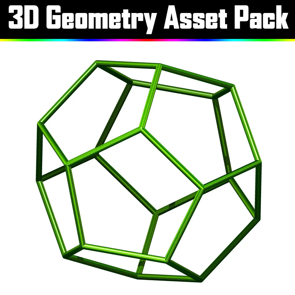 3D Geometry Asset Pack - Psychedelic Art Graphic Assets