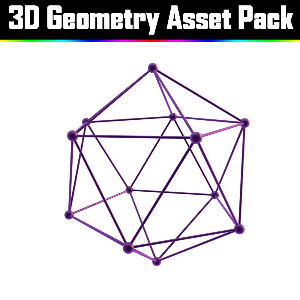 3D Geometry Asset Pack - Psychedelic Art Graphic Assets