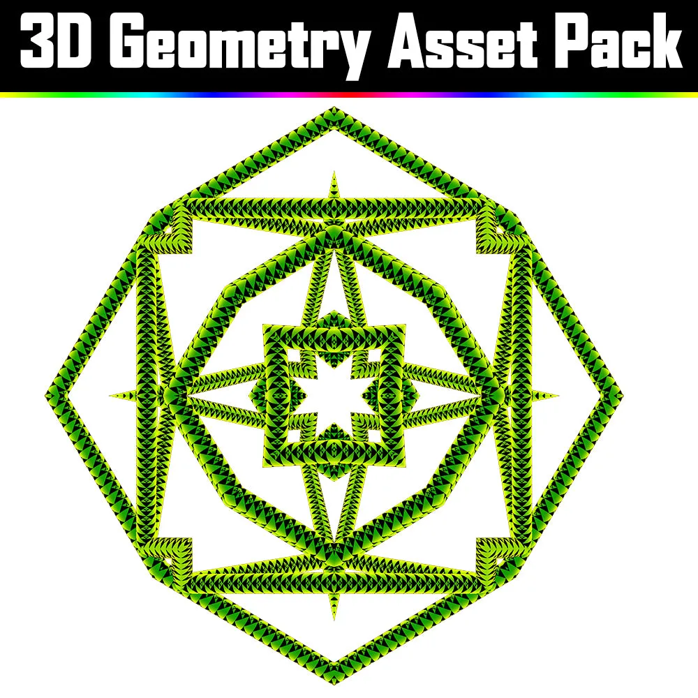 3D Geometry Asset Pack - Psychedelic Art Graphic Assets