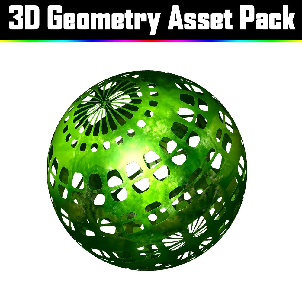 3D Geometry Asset Pack - Psychedelic Art Graphic Assets