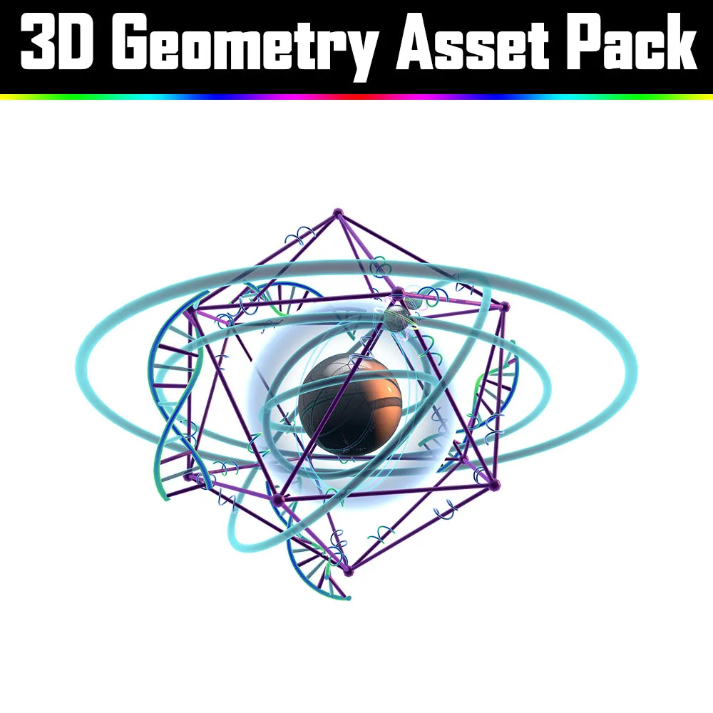 3D Geometry Asset Pack - Psychedelic Art Graphic Assets