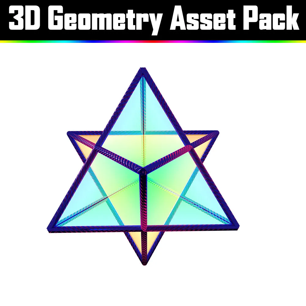 3D Geometry Asset Pack - Psychedelic Art Graphic Assets