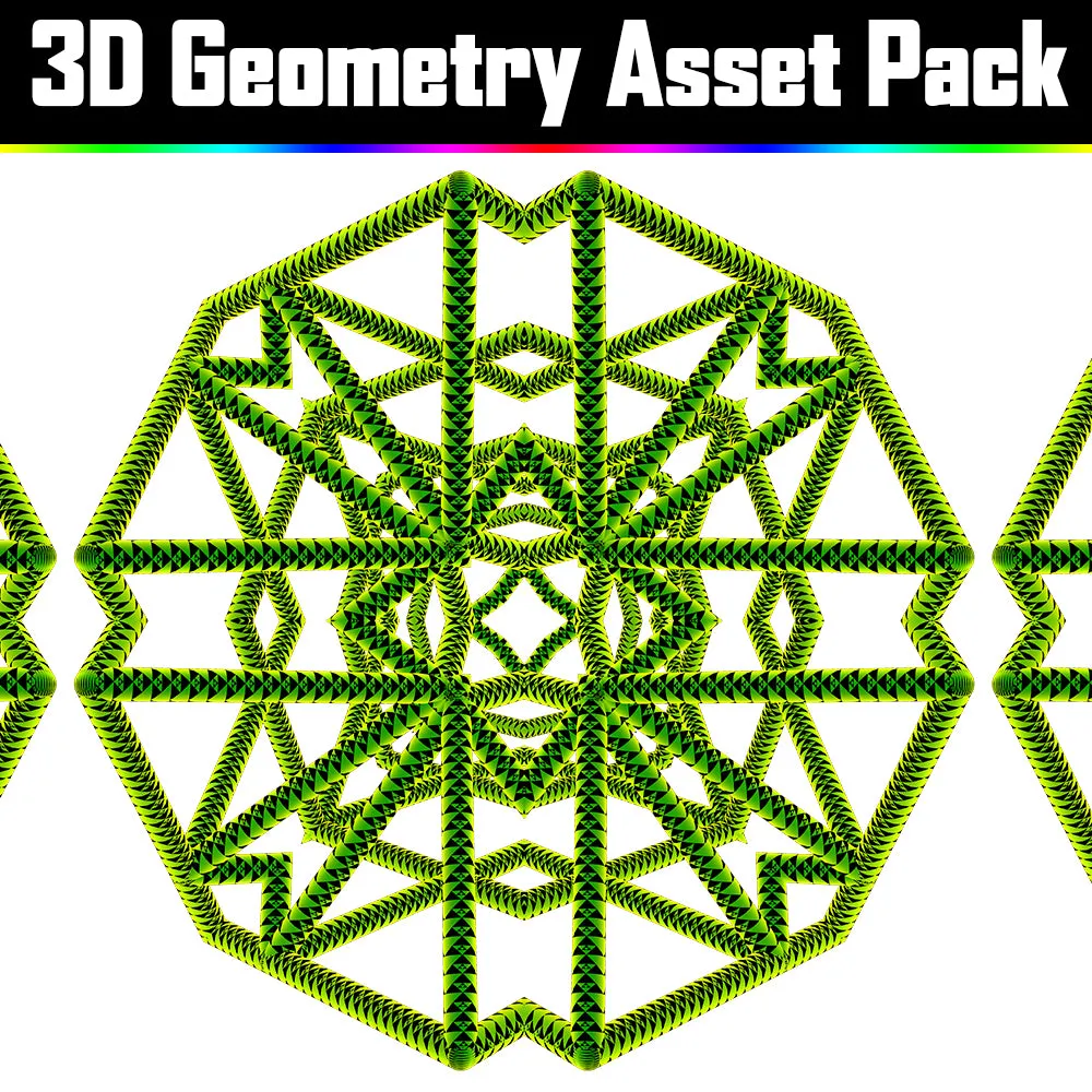 3D Geometry Asset Pack - Psychedelic Art Graphic Assets