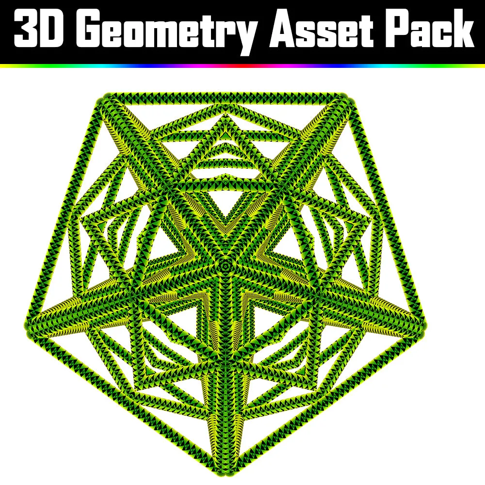 3D Geometry Asset Pack - Psychedelic Art Graphic Assets