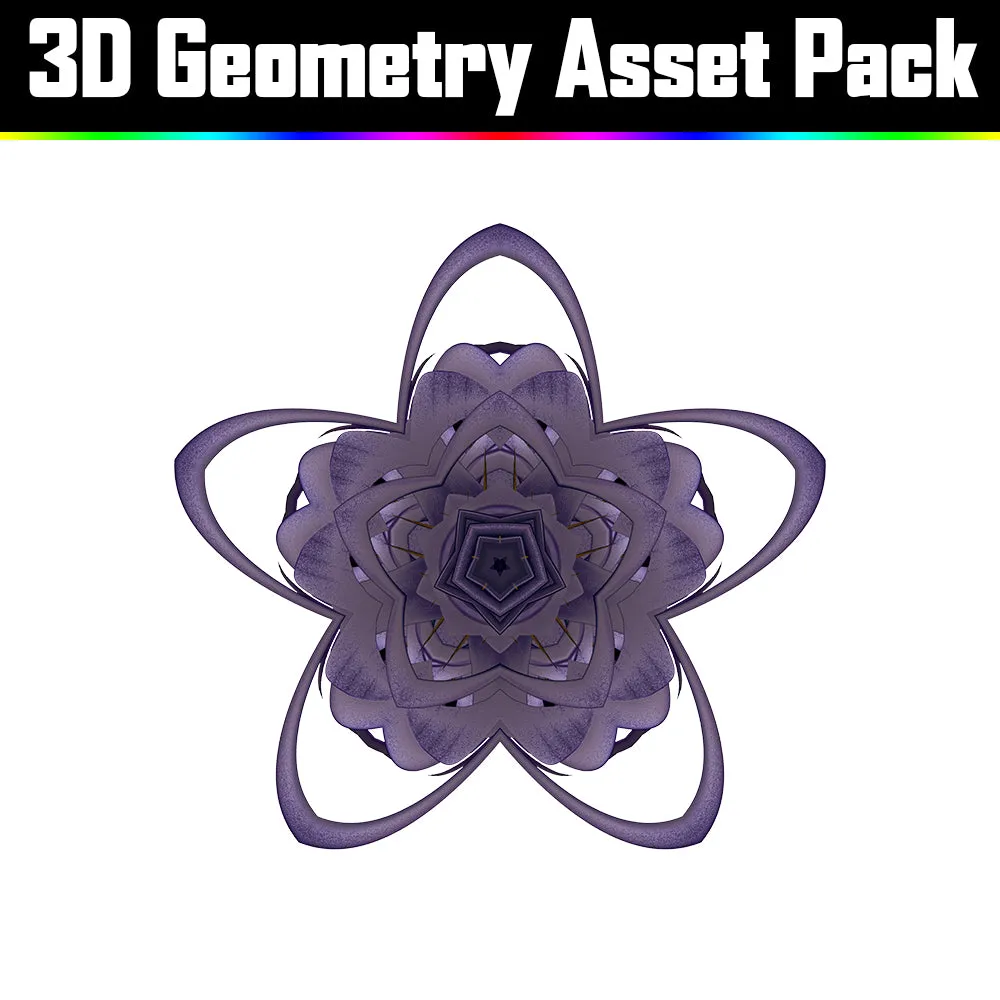 3D Geometry Asset Pack - Psychedelic Art Graphic Assets