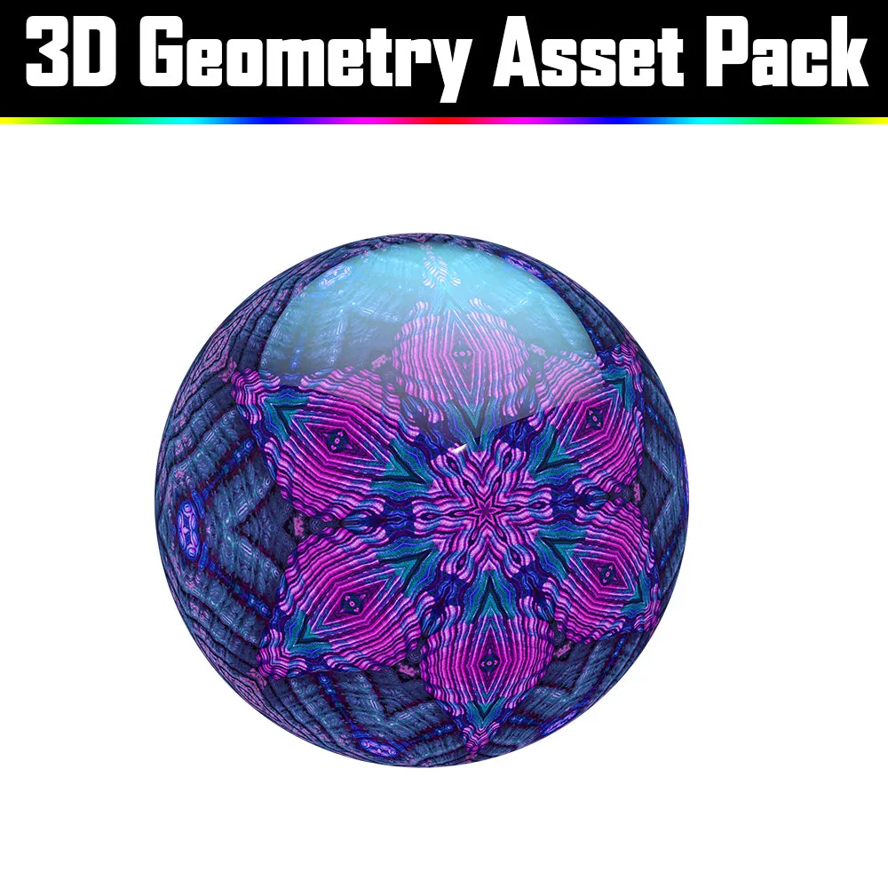 3D Geometry Asset Pack - Psychedelic Art Graphic Assets