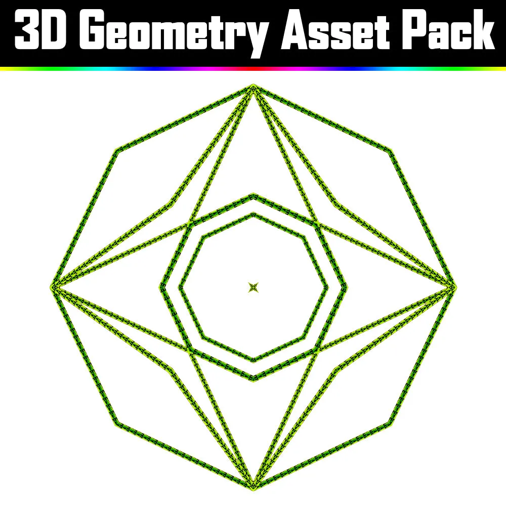 3D Geometry Asset Pack - Psychedelic Art Graphic Assets