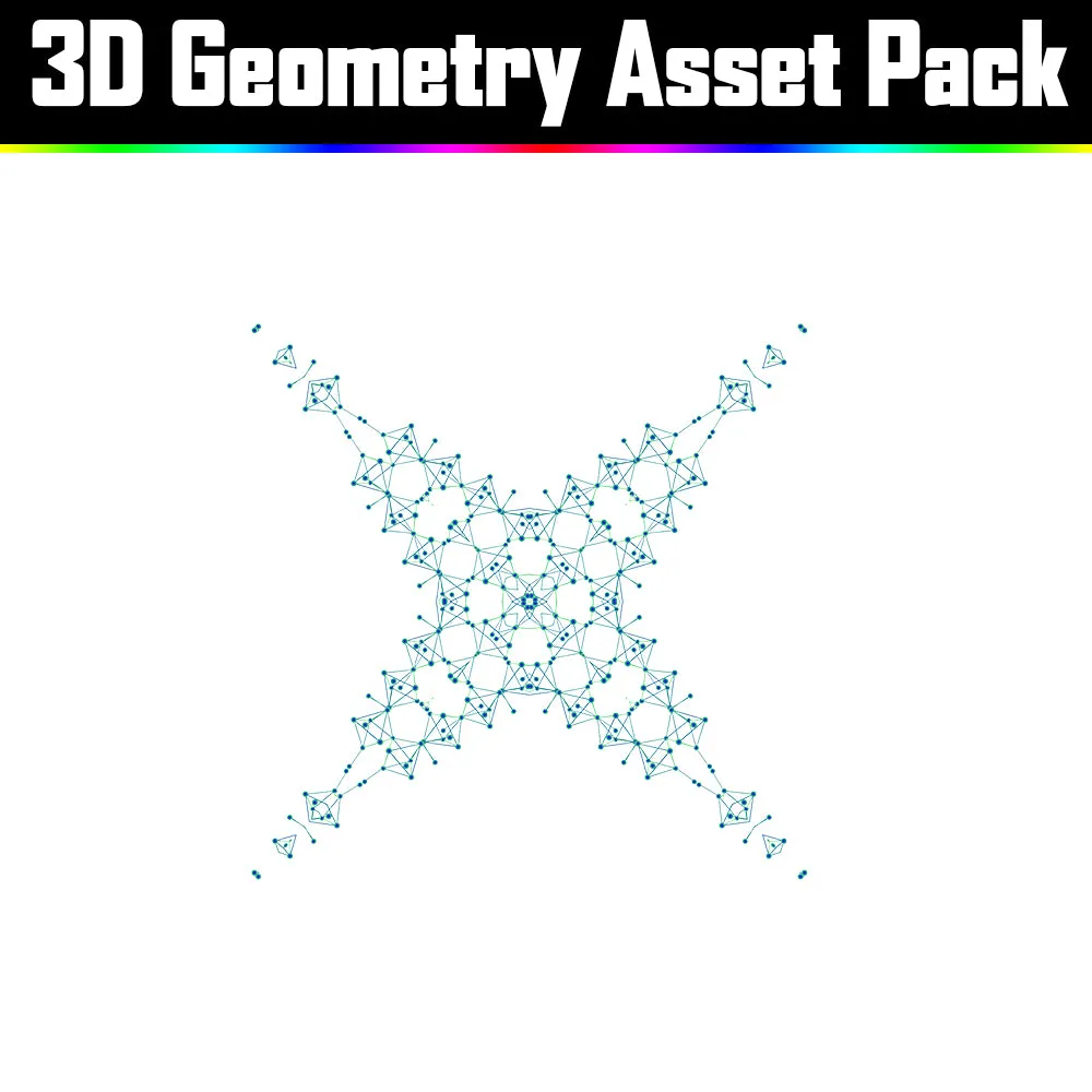 3D Geometry Asset Pack - Psychedelic Art Graphic Assets