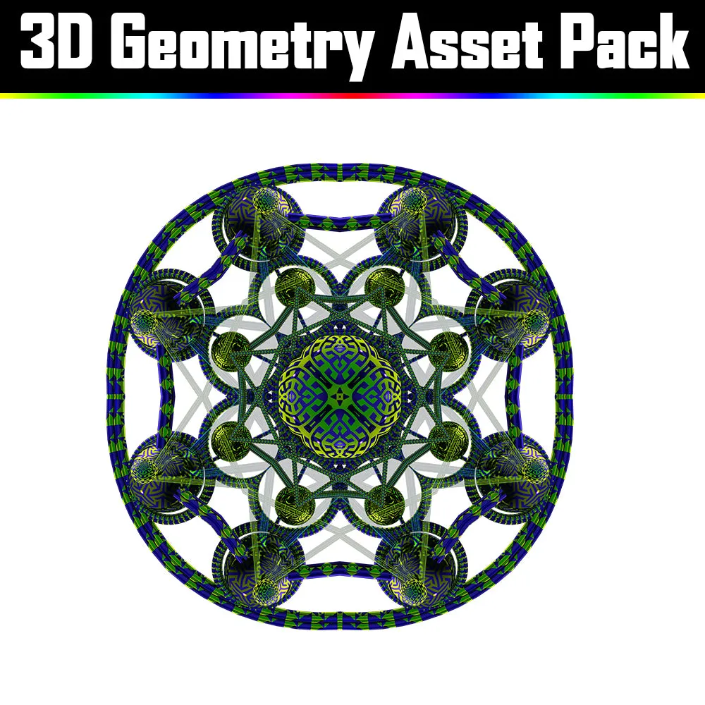 3D Geometry Asset Pack - Psychedelic Art Graphic Assets