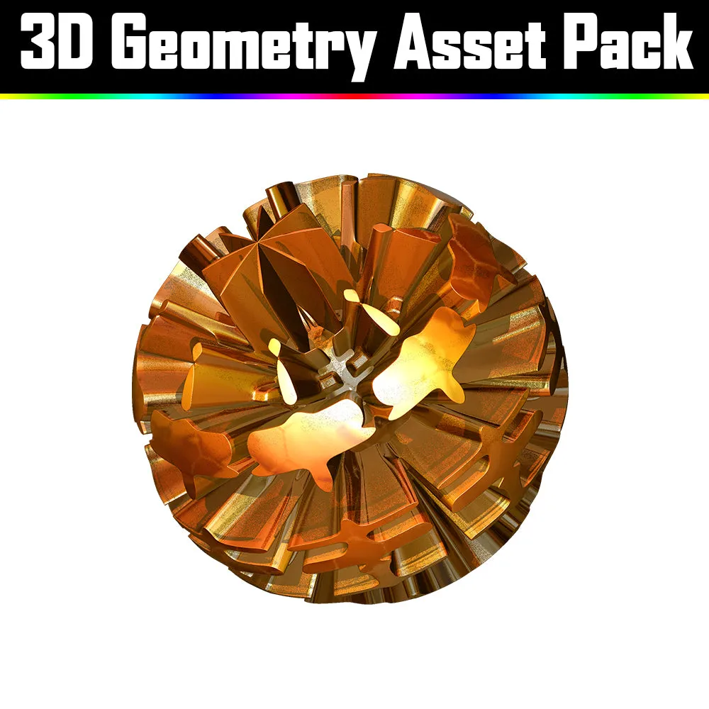 3D Geometry Asset Pack - Psychedelic Art Graphic Assets