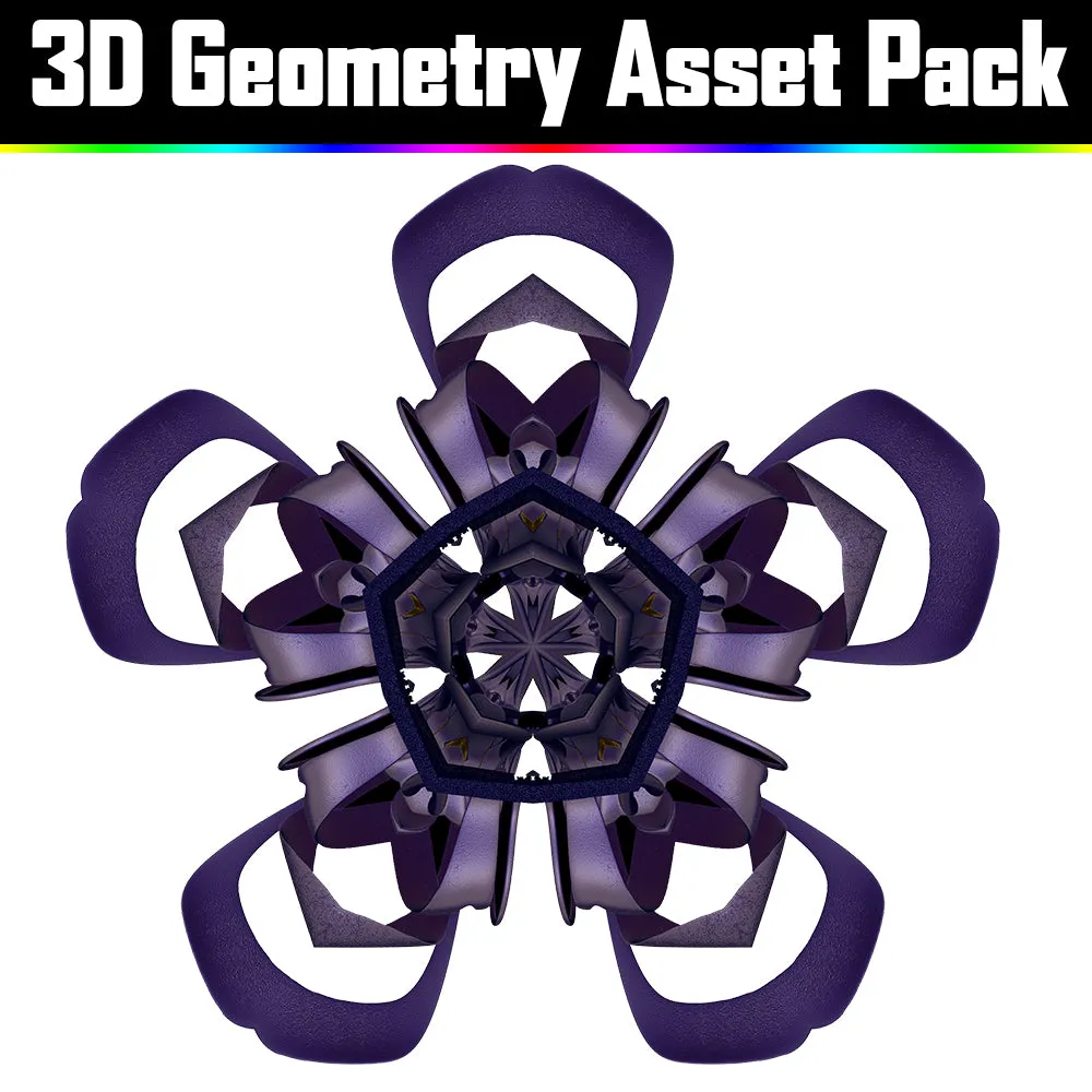 3D Geometry Asset Pack - Psychedelic Art Graphic Assets