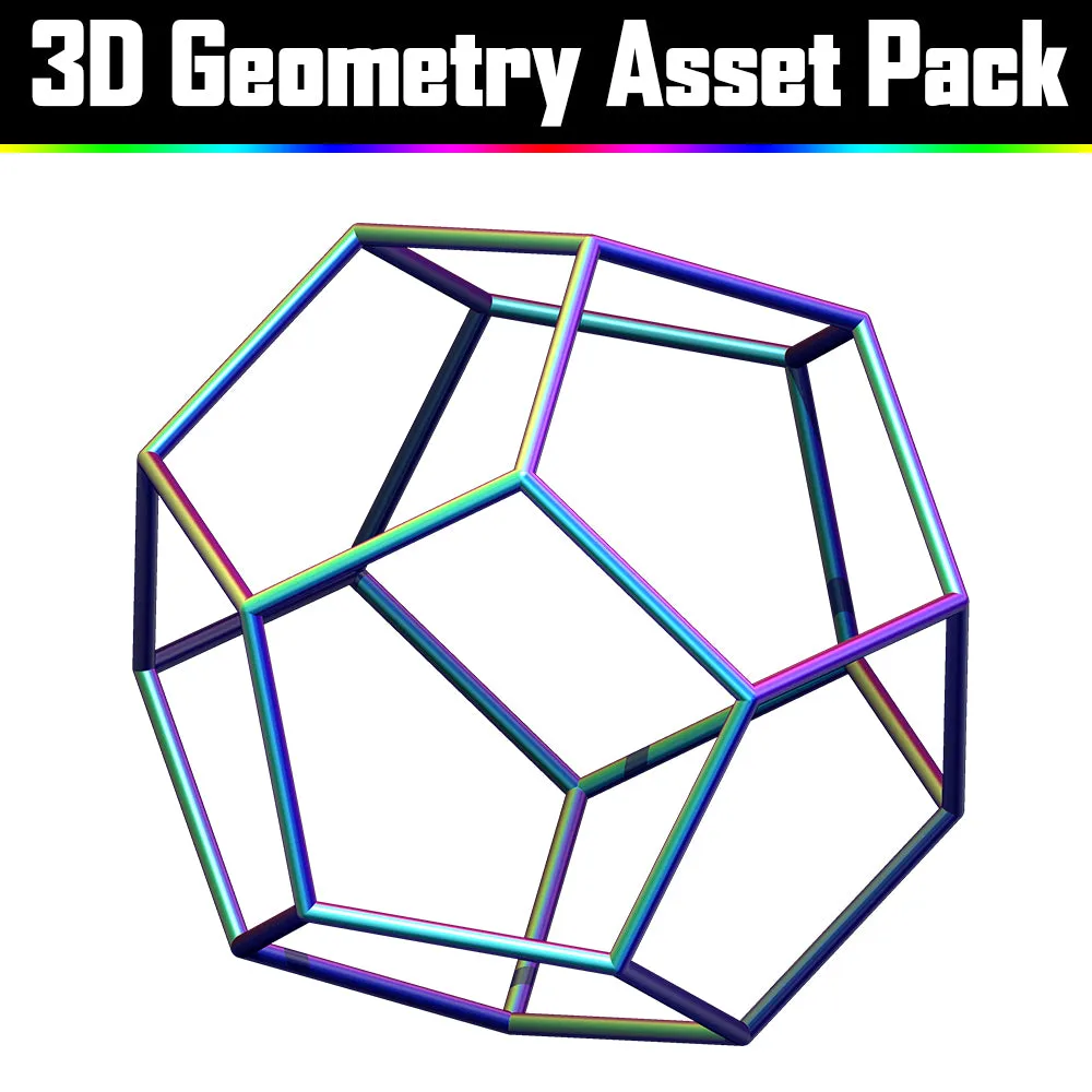 3D Geometry Asset Pack - Psychedelic Art Graphic Assets