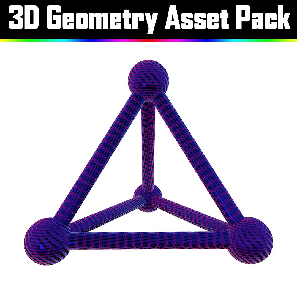 3D Geometry Asset Pack - Psychedelic Art Graphic Assets