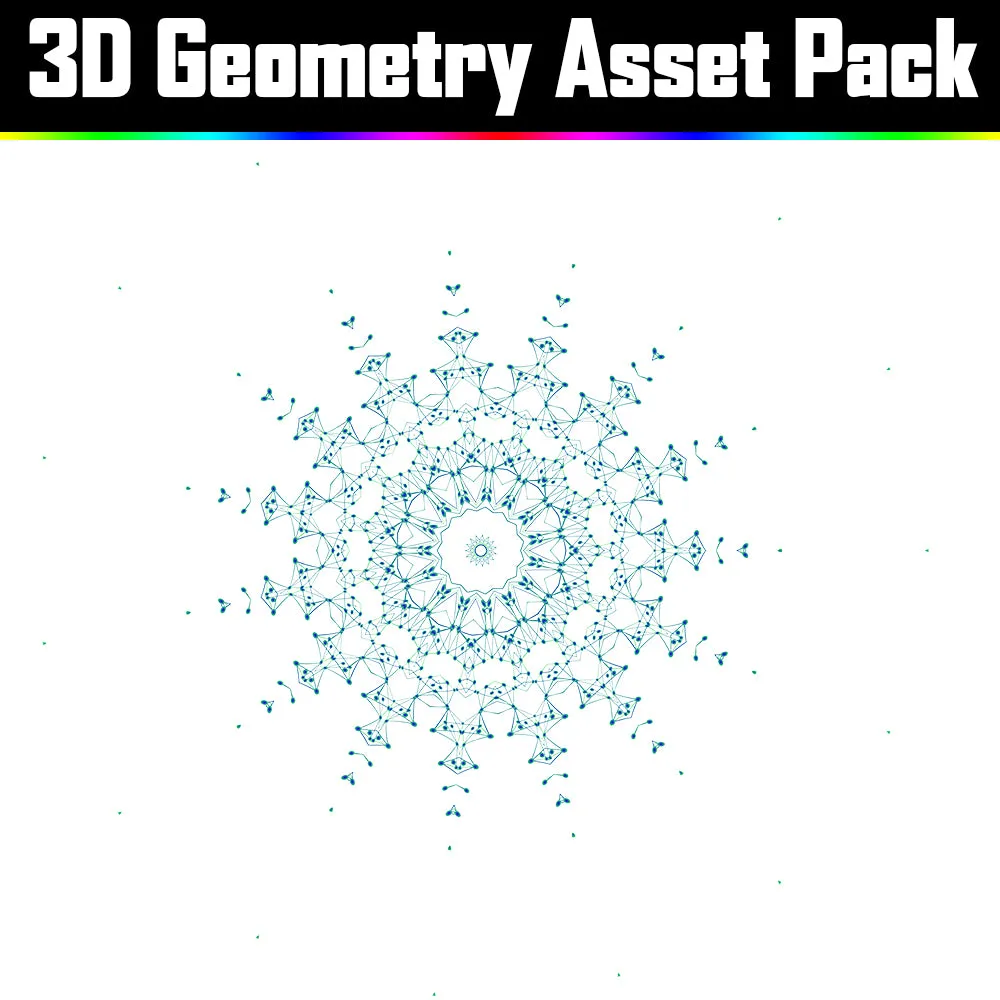 3D Geometry Asset Pack - Psychedelic Art Graphic Assets