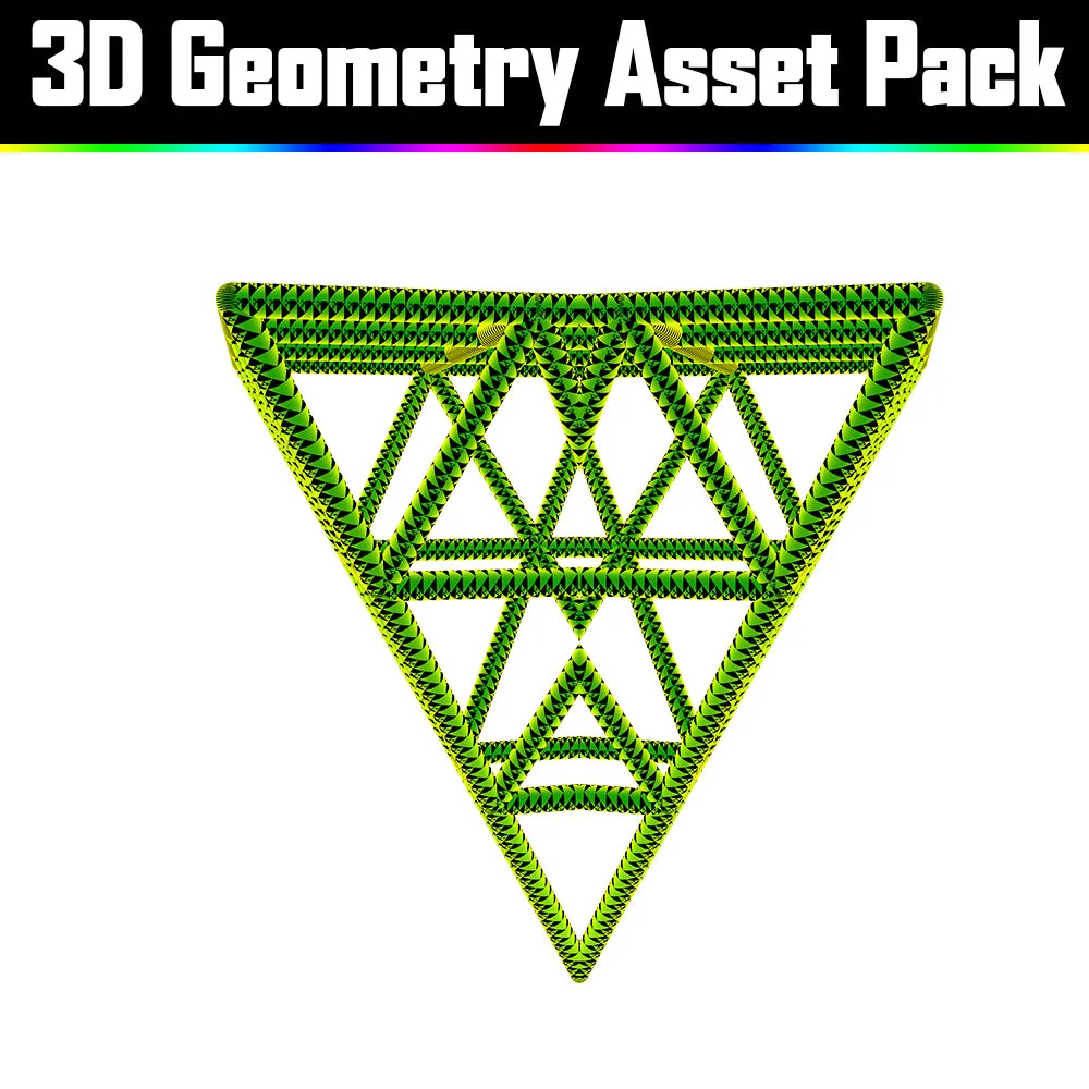 3D Geometry Asset Pack - Psychedelic Art Graphic Assets