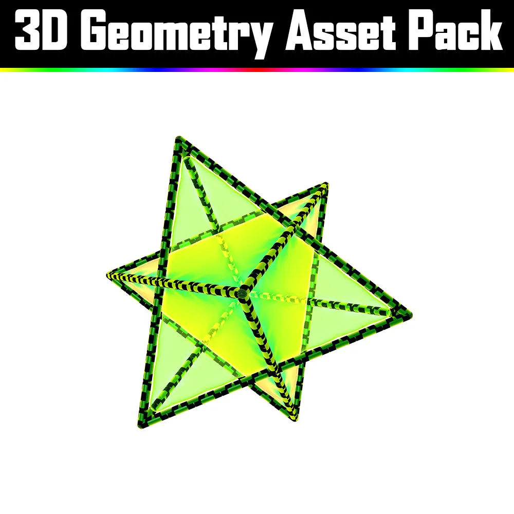 3D Geometry Asset Pack - Psychedelic Art Graphic Assets