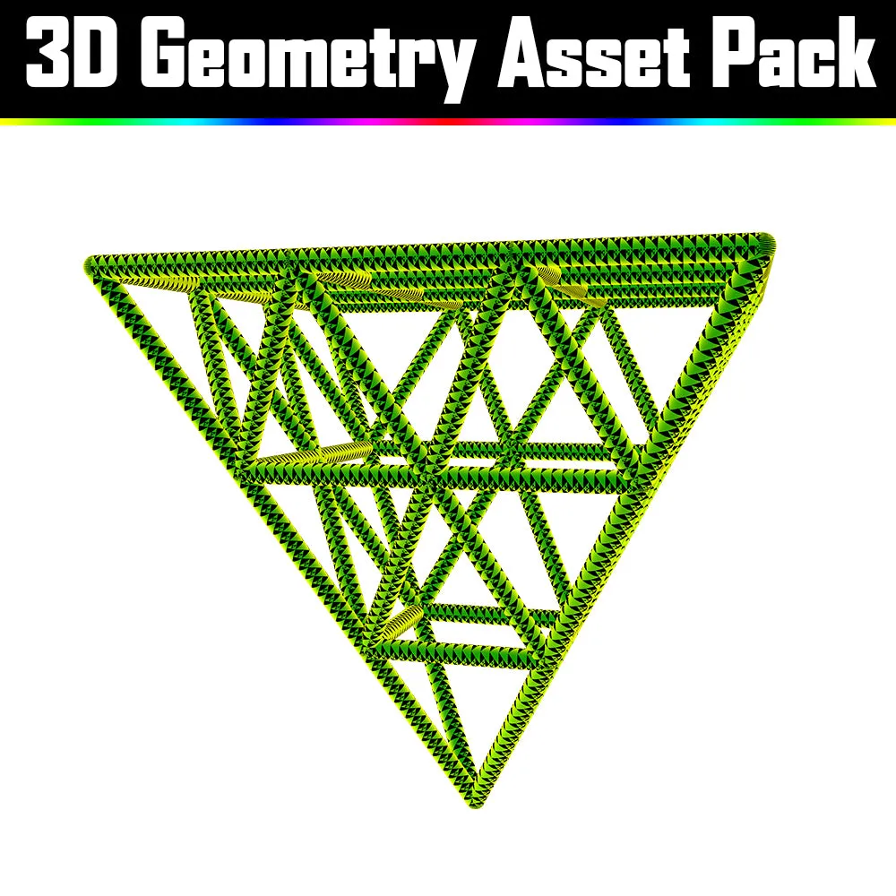 3D Geometry Asset Pack - Psychedelic Art Graphic Assets