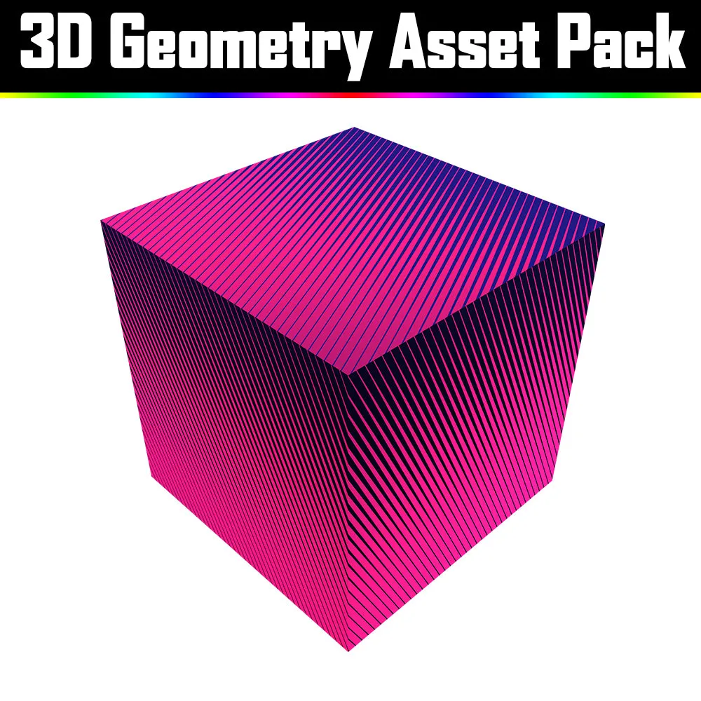 3D Geometry Asset Pack - Psychedelic Art Graphic Assets