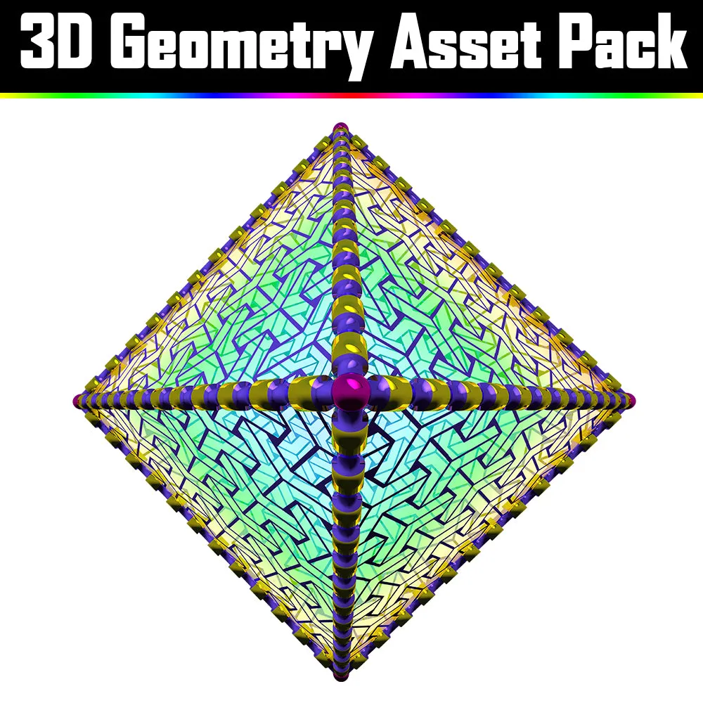 3D Geometry Asset Pack - Psychedelic Art Graphic Assets