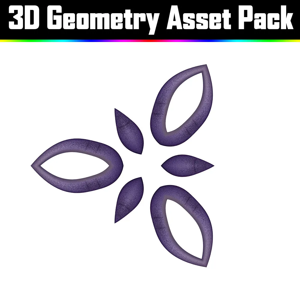 3D Geometry Asset Pack - Psychedelic Art Graphic Assets