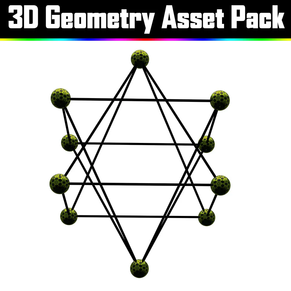 3D Geometry Asset Pack - Psychedelic Art Graphic Assets