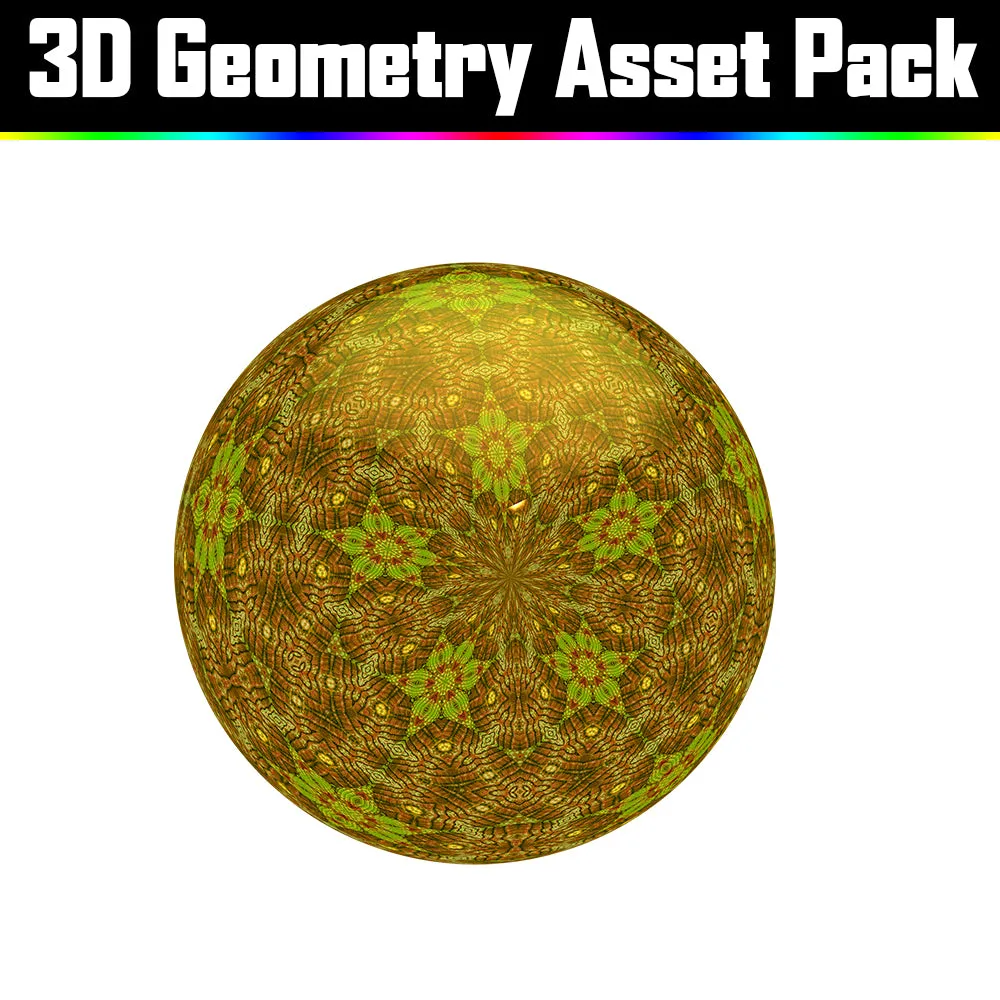 3D Geometry Asset Pack - Psychedelic Art Graphic Assets