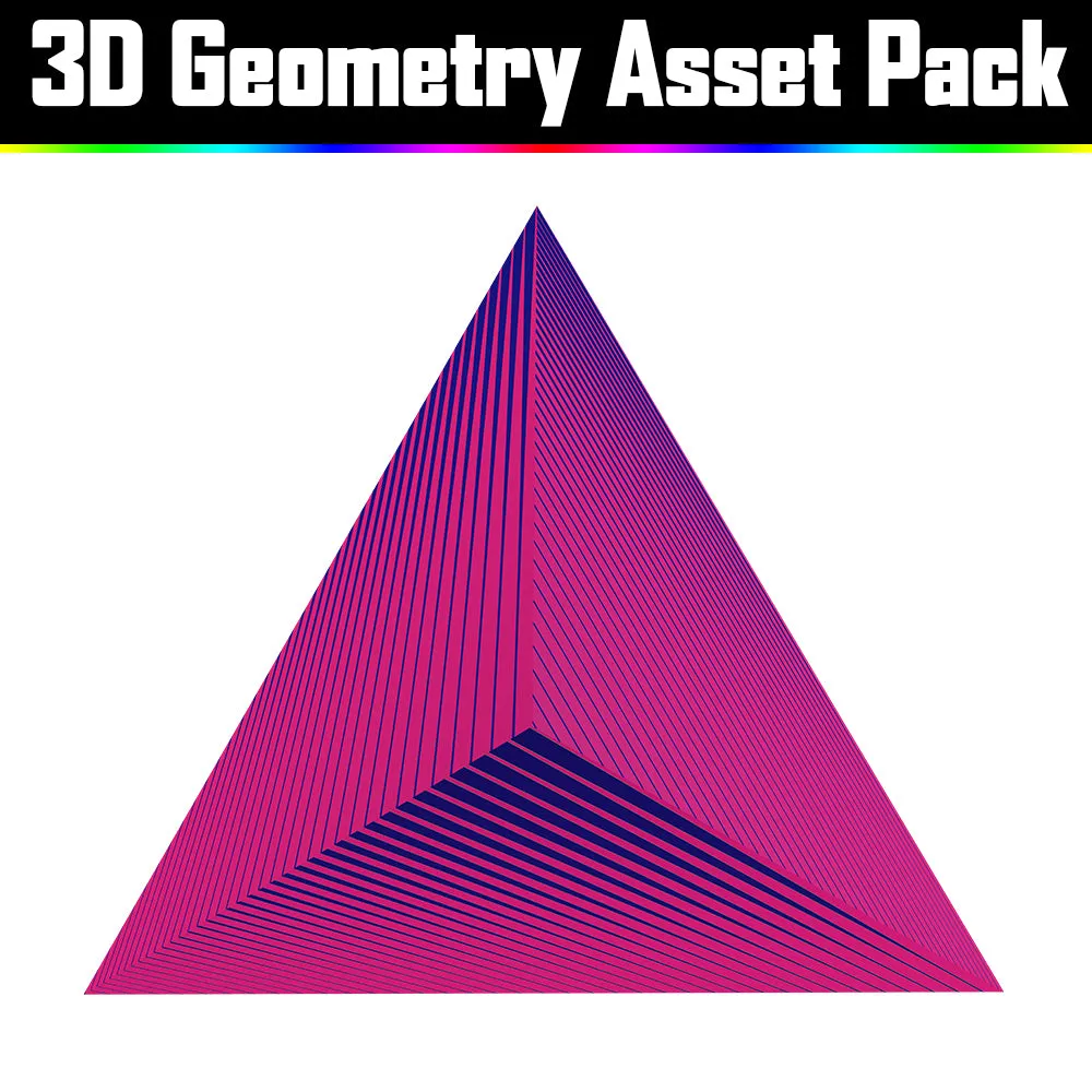 3D Geometry Asset Pack - Psychedelic Art Graphic Assets