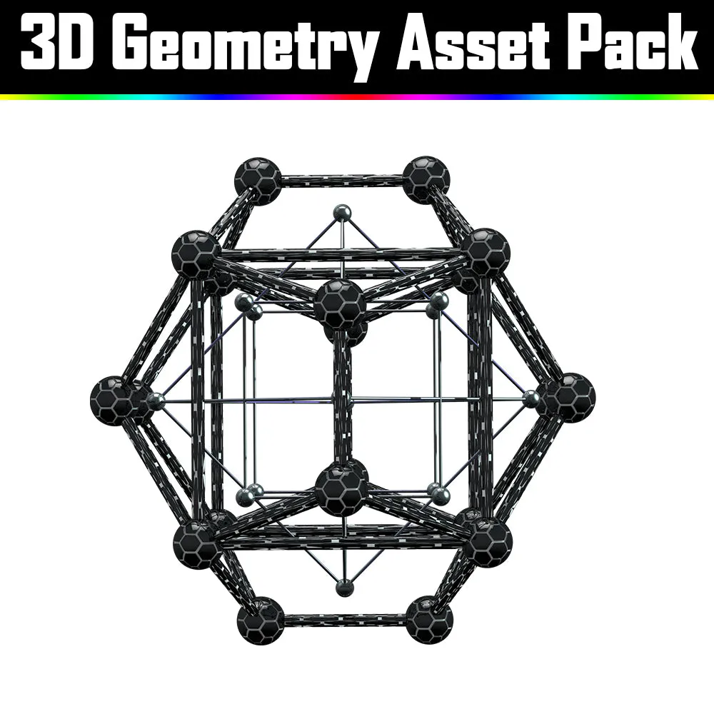 3D Geometry Asset Pack - Psychedelic Art Graphic Assets