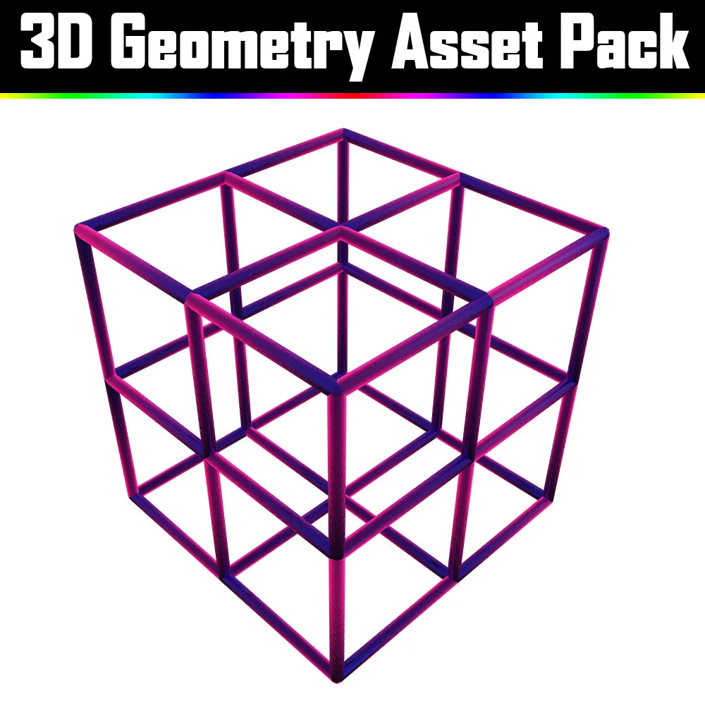 3D Geometry Asset Pack - Psychedelic Art Graphic Assets