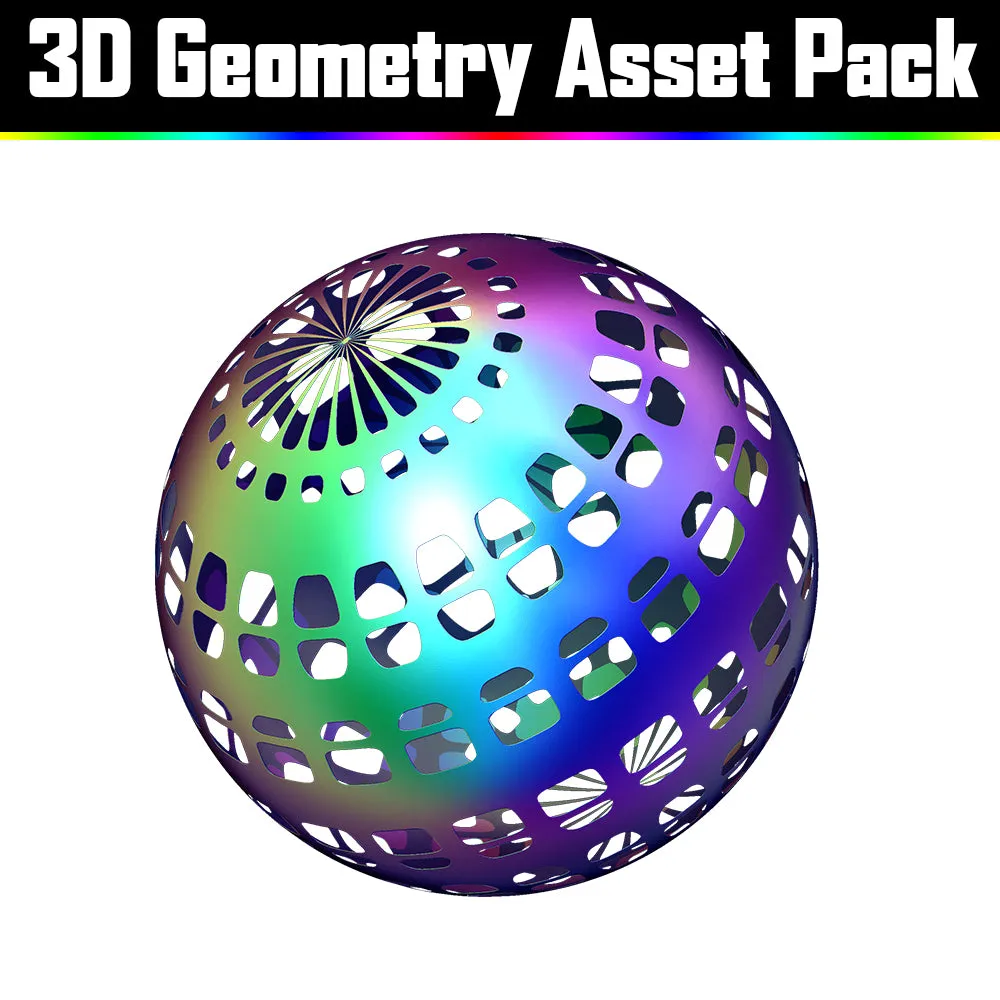 3D Geometry Asset Pack - Psychedelic Art Graphic Assets