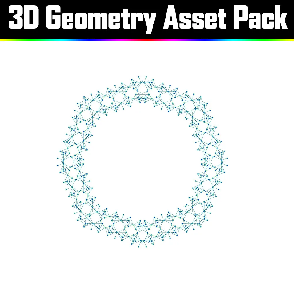 3D Geometry Asset Pack - Psychedelic Art Graphic Assets