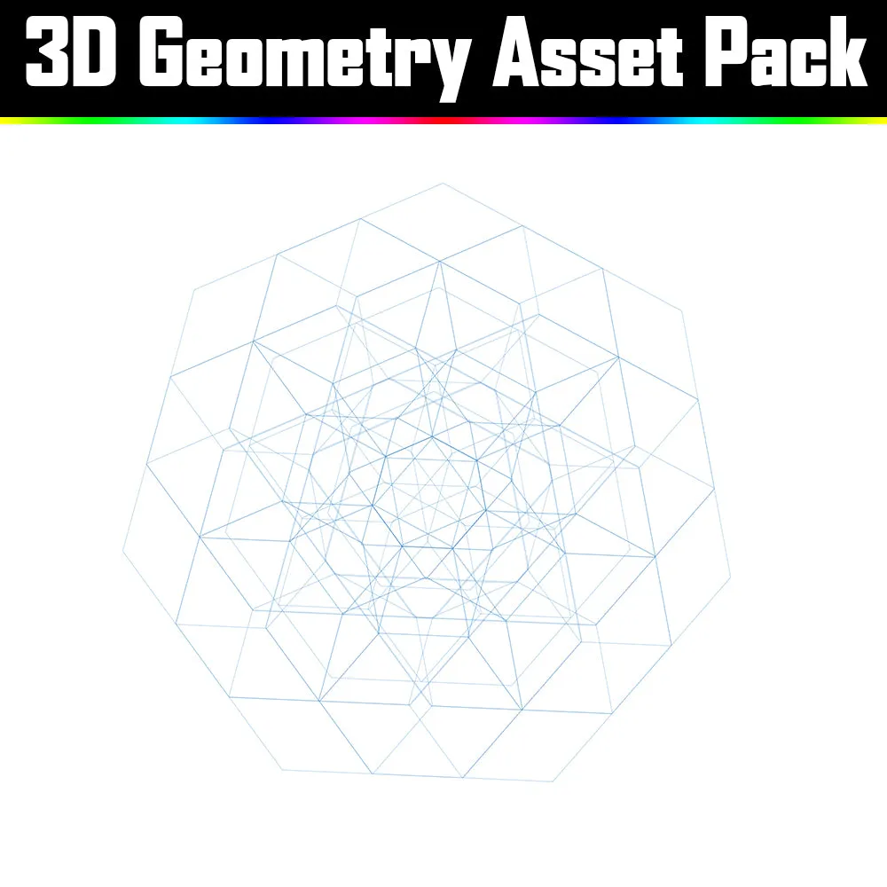 3D Geometry Asset Pack - Psychedelic Art Graphic Assets