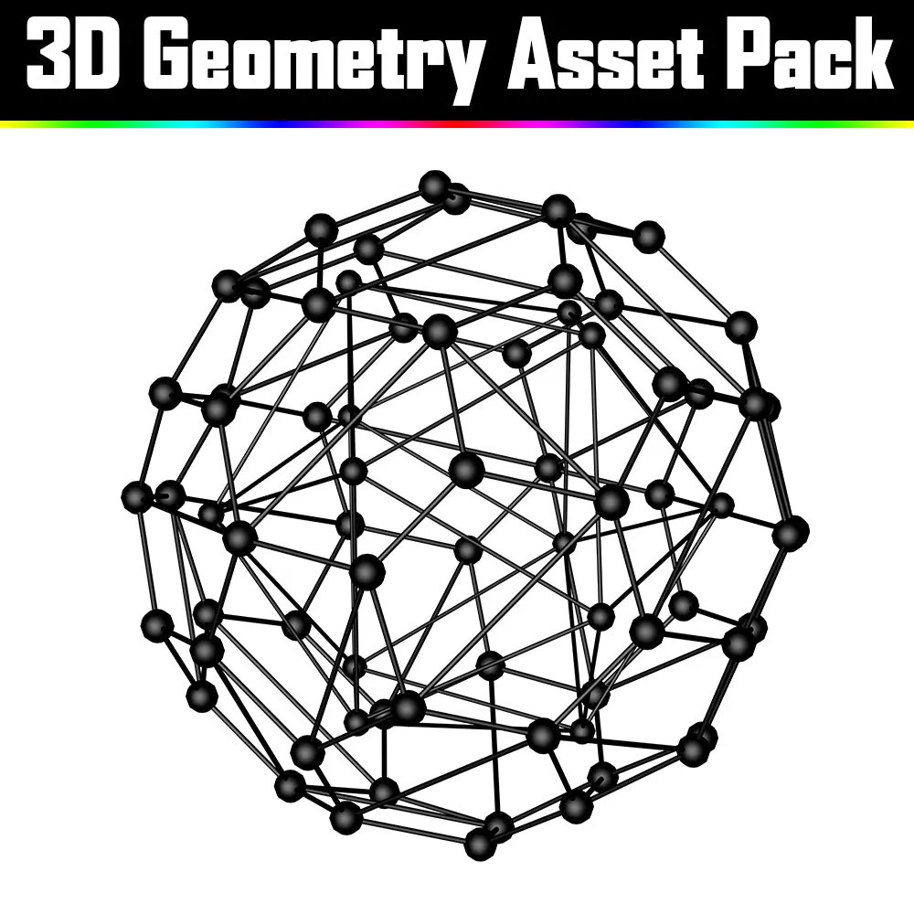 3D Geometry Asset Pack - Psychedelic Art Graphic Assets