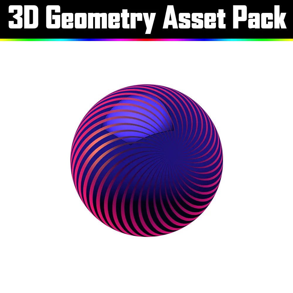 3D Geometry Asset Pack - Psychedelic Art Graphic Assets