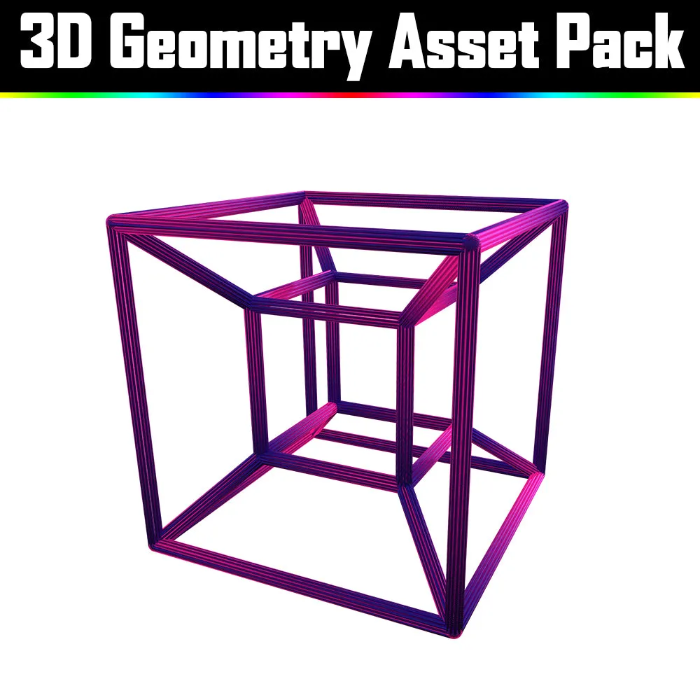 3D Geometry Asset Pack - Psychedelic Art Graphic Assets