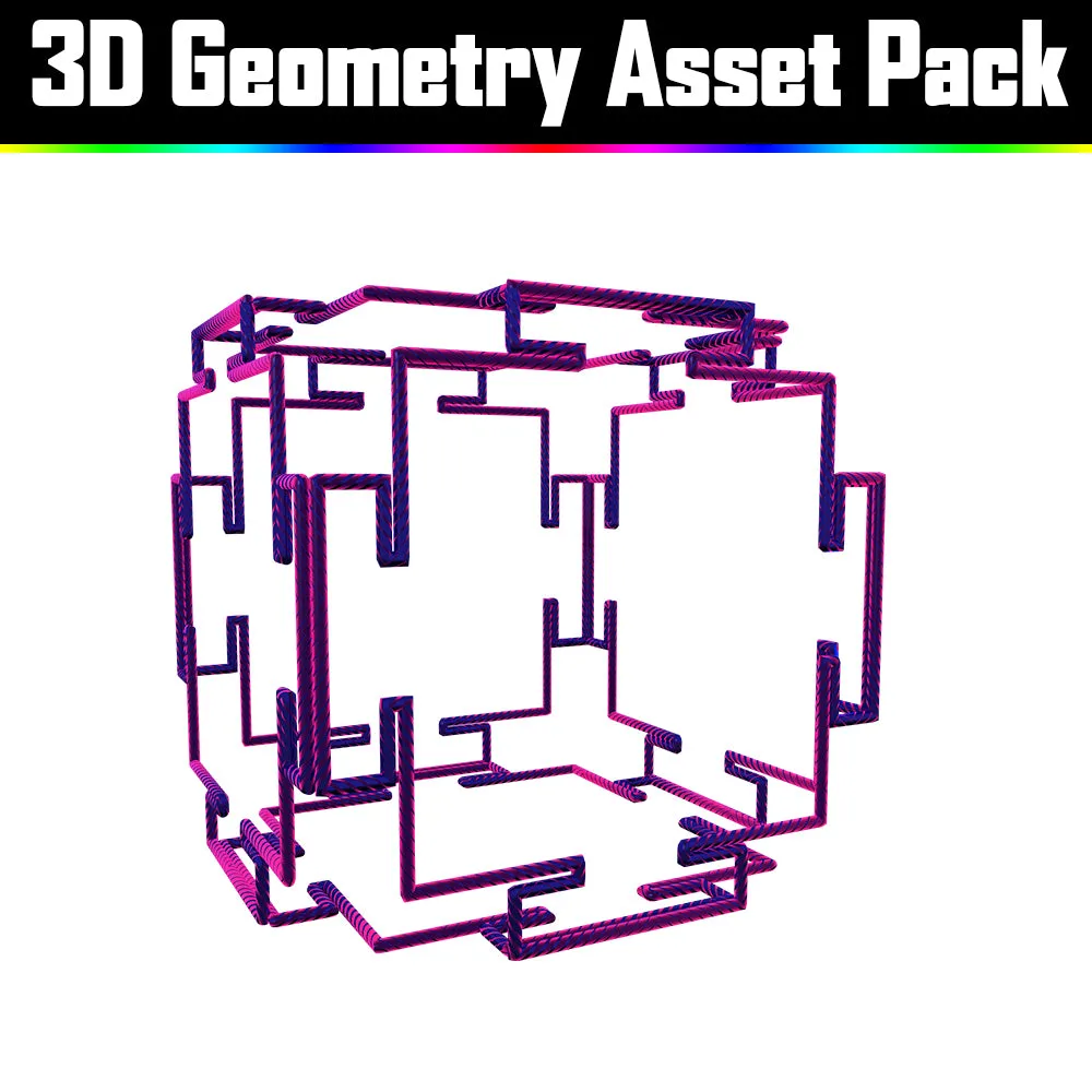 3D Geometry Asset Pack - Psychedelic Art Graphic Assets