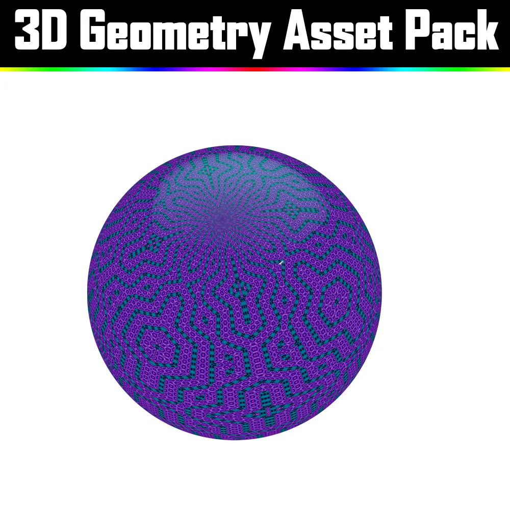 3D Geometry Asset Pack - Psychedelic Art Graphic Assets