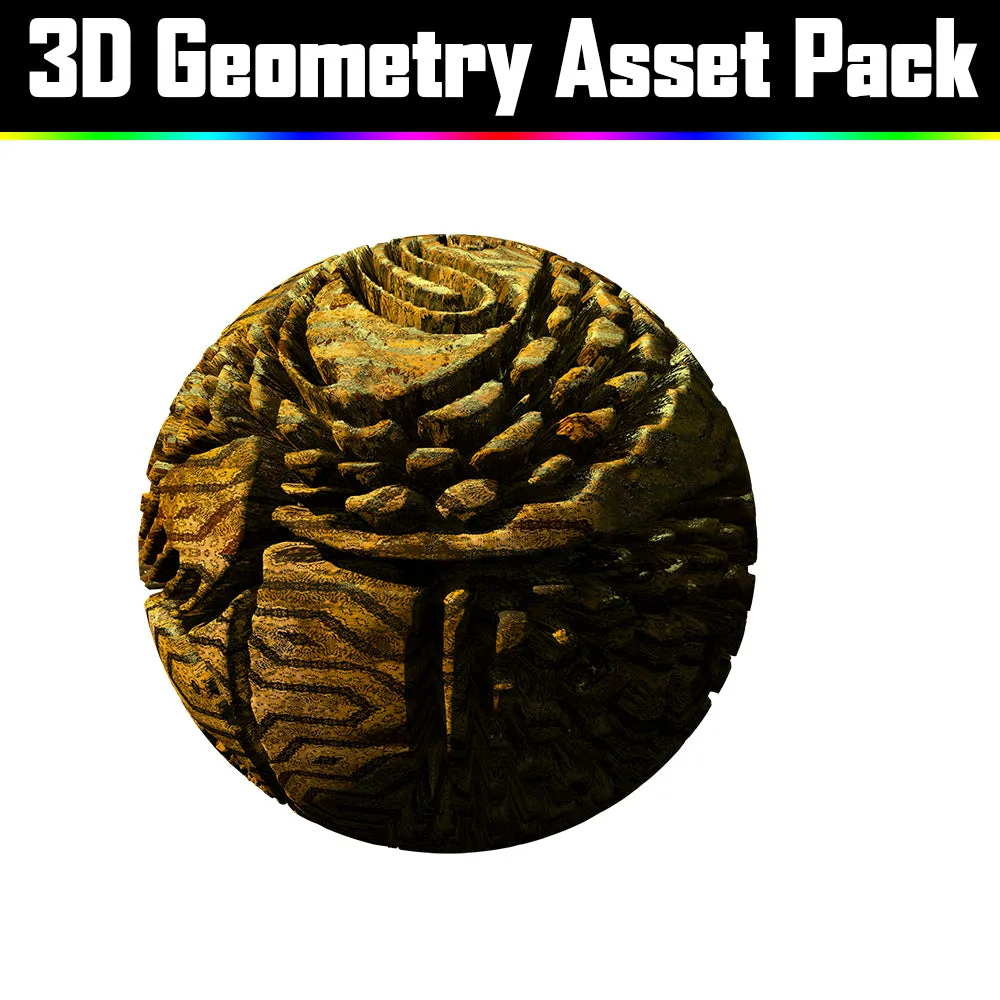 3D Geometry Asset Pack - Psychedelic Art Graphic Assets