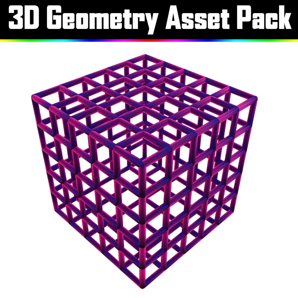 3D Geometry Asset Pack - Psychedelic Art Graphic Assets